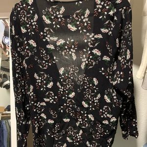 Black flower blouse